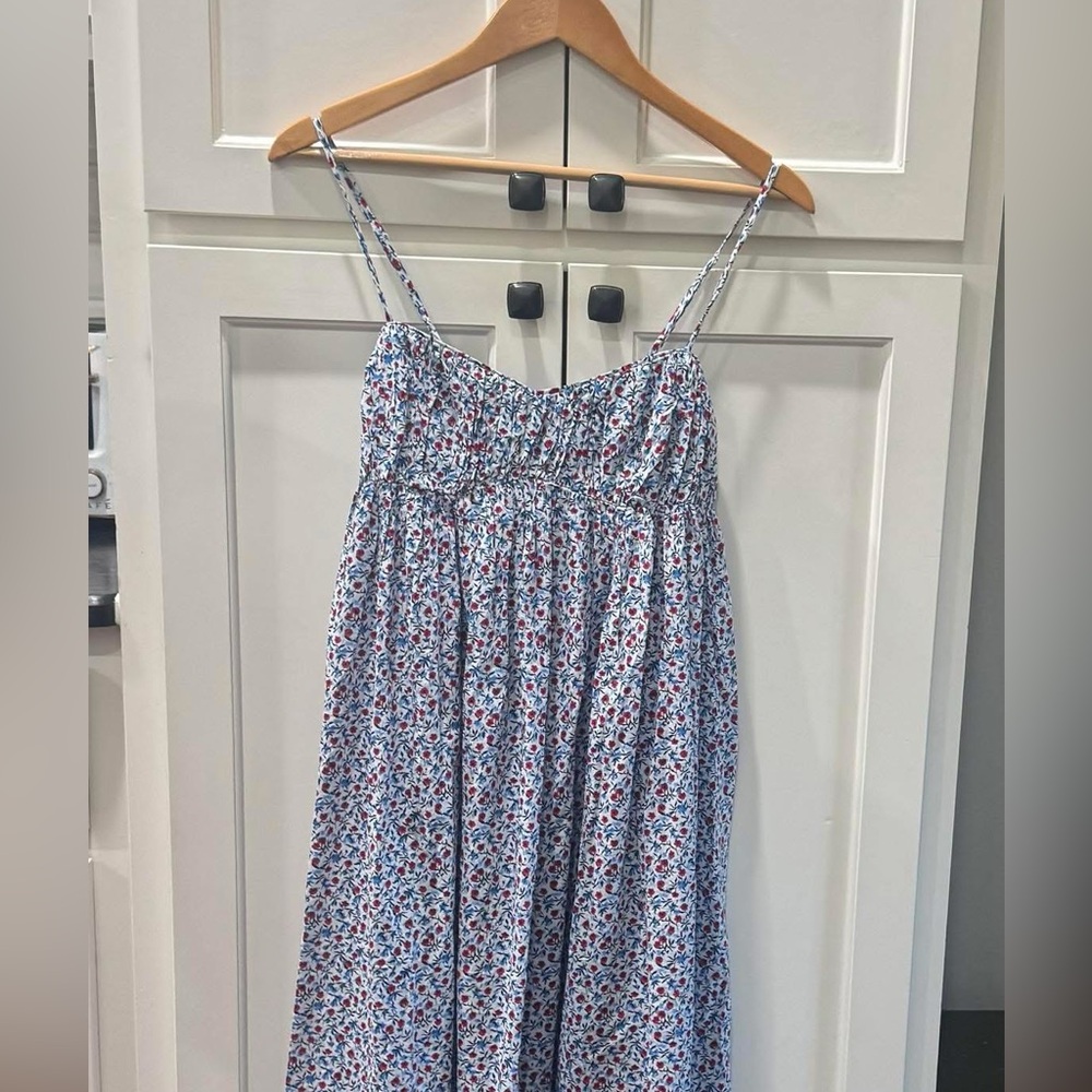 NWT J Crew Cotton Voile Empire-Waist Dress in Poppy Print.  XS